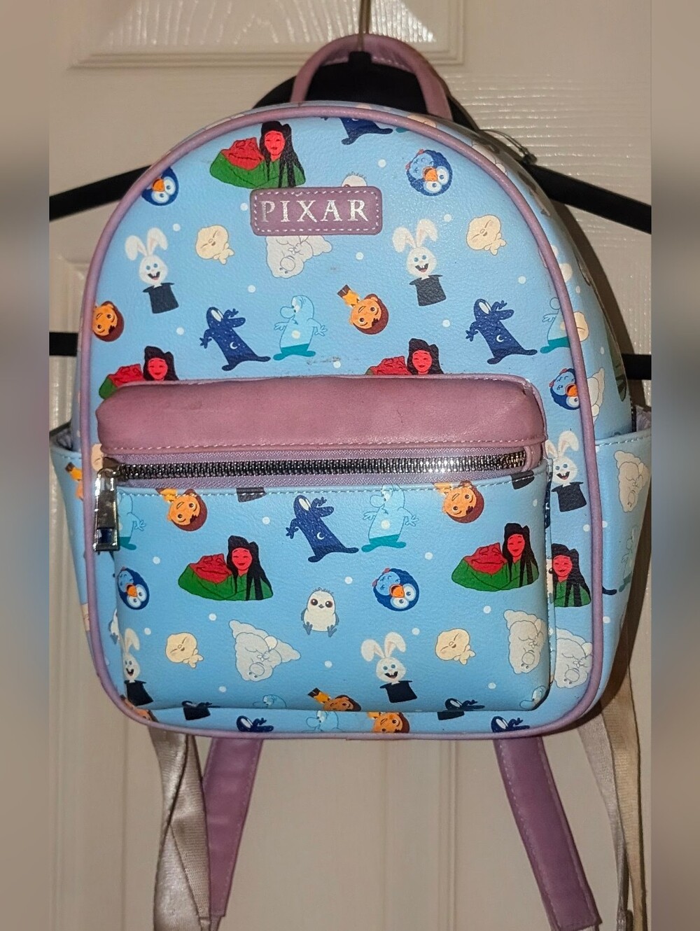 Disney Pixar Shorts Characters Allover Print Mini Faux Leather Backpack